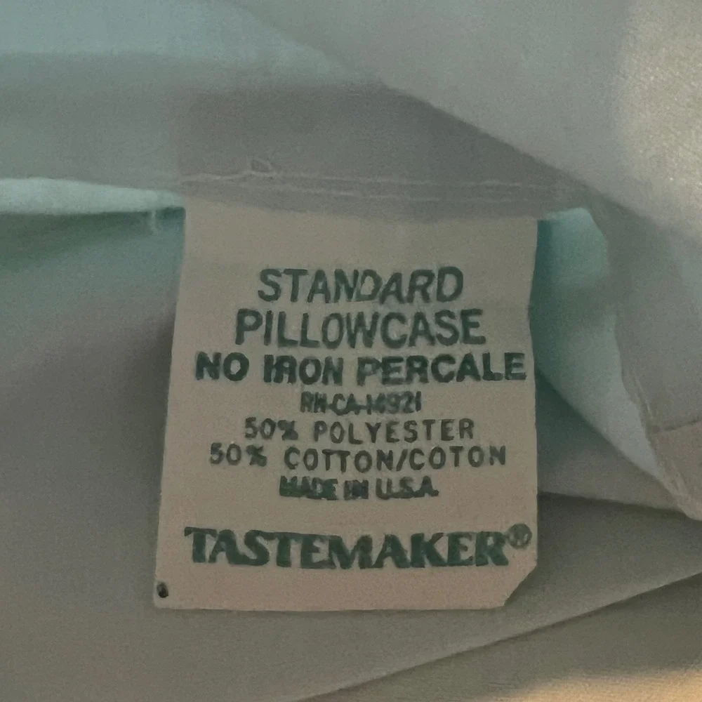 Vintage Tastemaker Standard Pillowcase Set 2pc Floral Orchid Butterfly USA Made